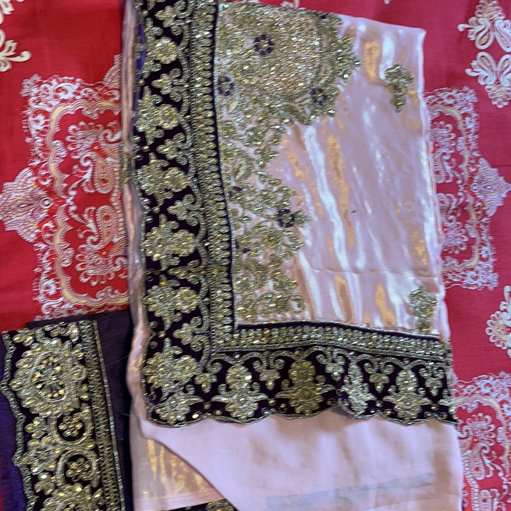 Gorgeous satin silk saree.